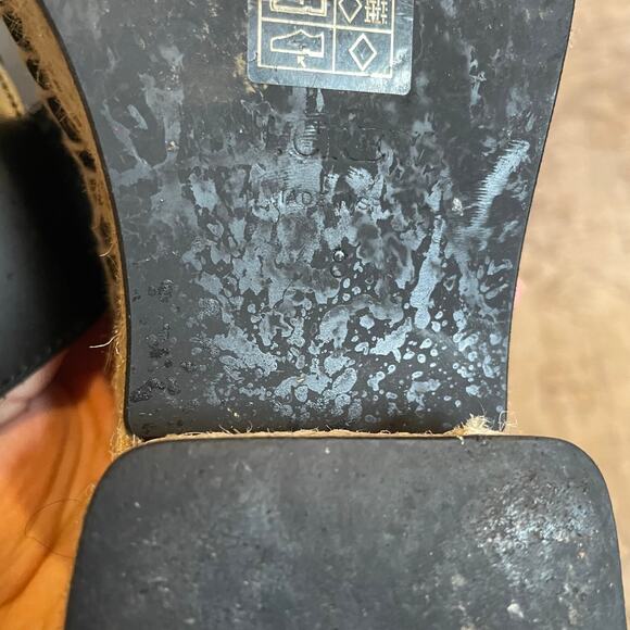 J. Crew Black Leather Double Strap Block Heel Espadrilles SZ 8 Made in Spain - Picture 11 of 15